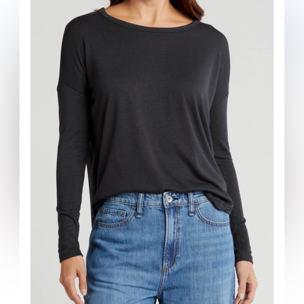 Classic Black Long-Sleeve Women's Top